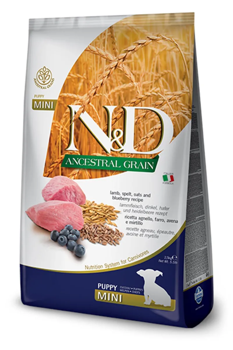N&D AG Puppy Lamb&Blueberry Mini 