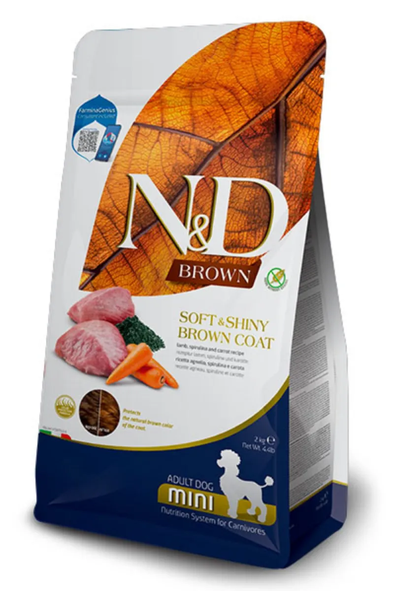N&D Brown Dog lamb, spirulina & carrot Mini 5kg