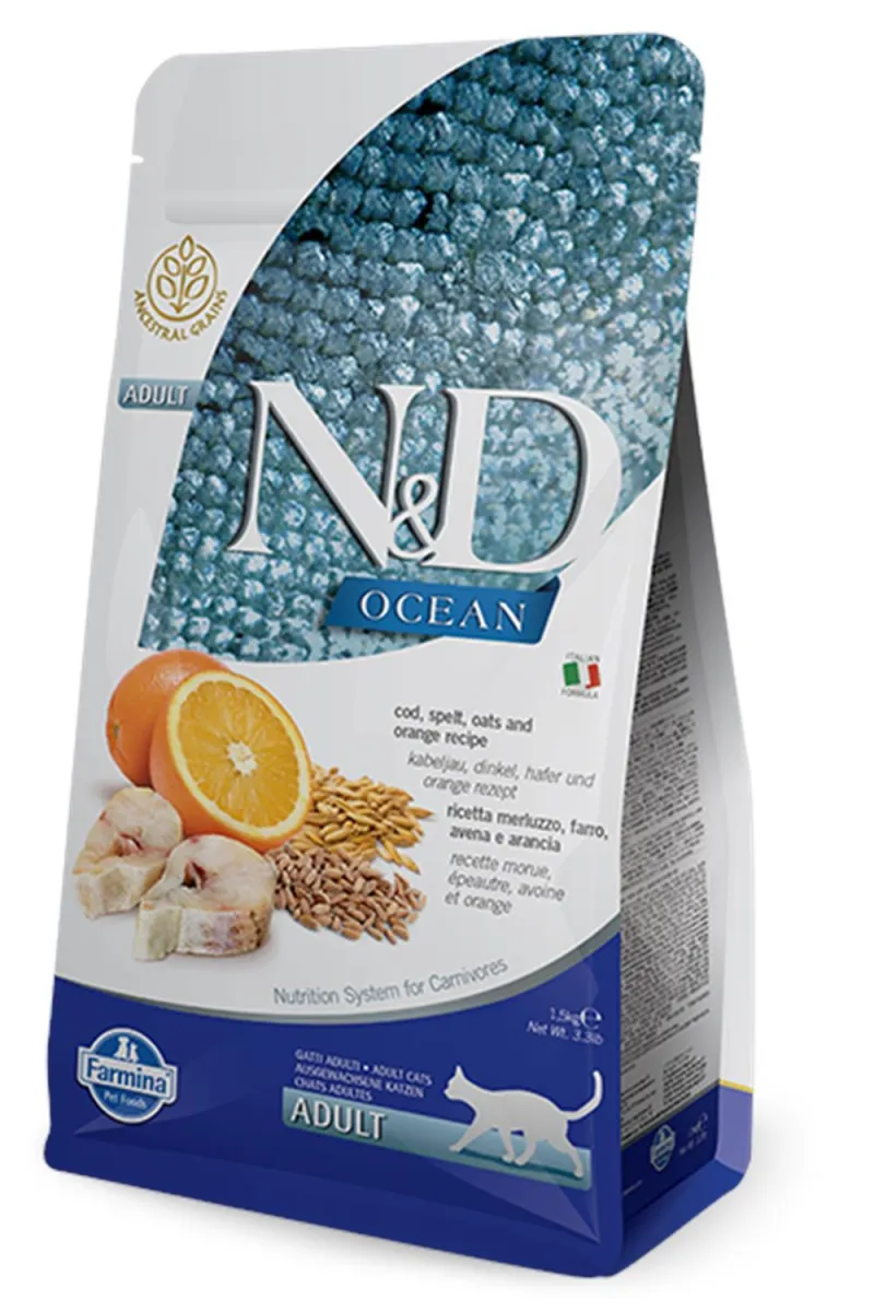 N&D Ocean Cat Codfish,Spelt,Oats&Orange 10kg