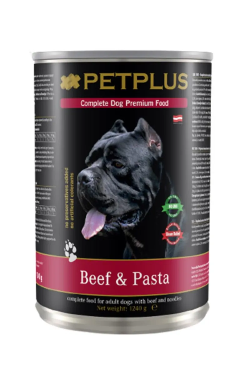 PETPLUS GOVEDINA, NUDLE 1240G KONZERVA ZA PSE