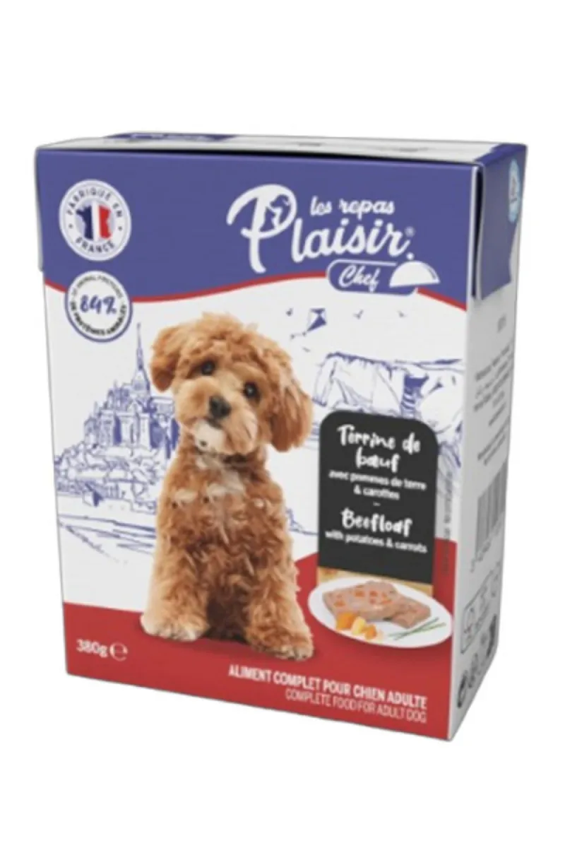PLAISIR CHEF PASTETA ZA PSE GOVEDINA SA KROMPIROM I SARGAREPOM 380 G