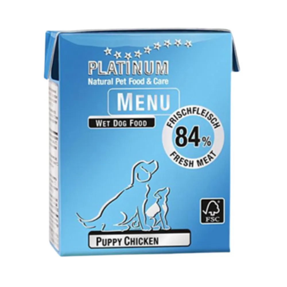 PLATINUM MENU PUPPY CHICKEN 375G