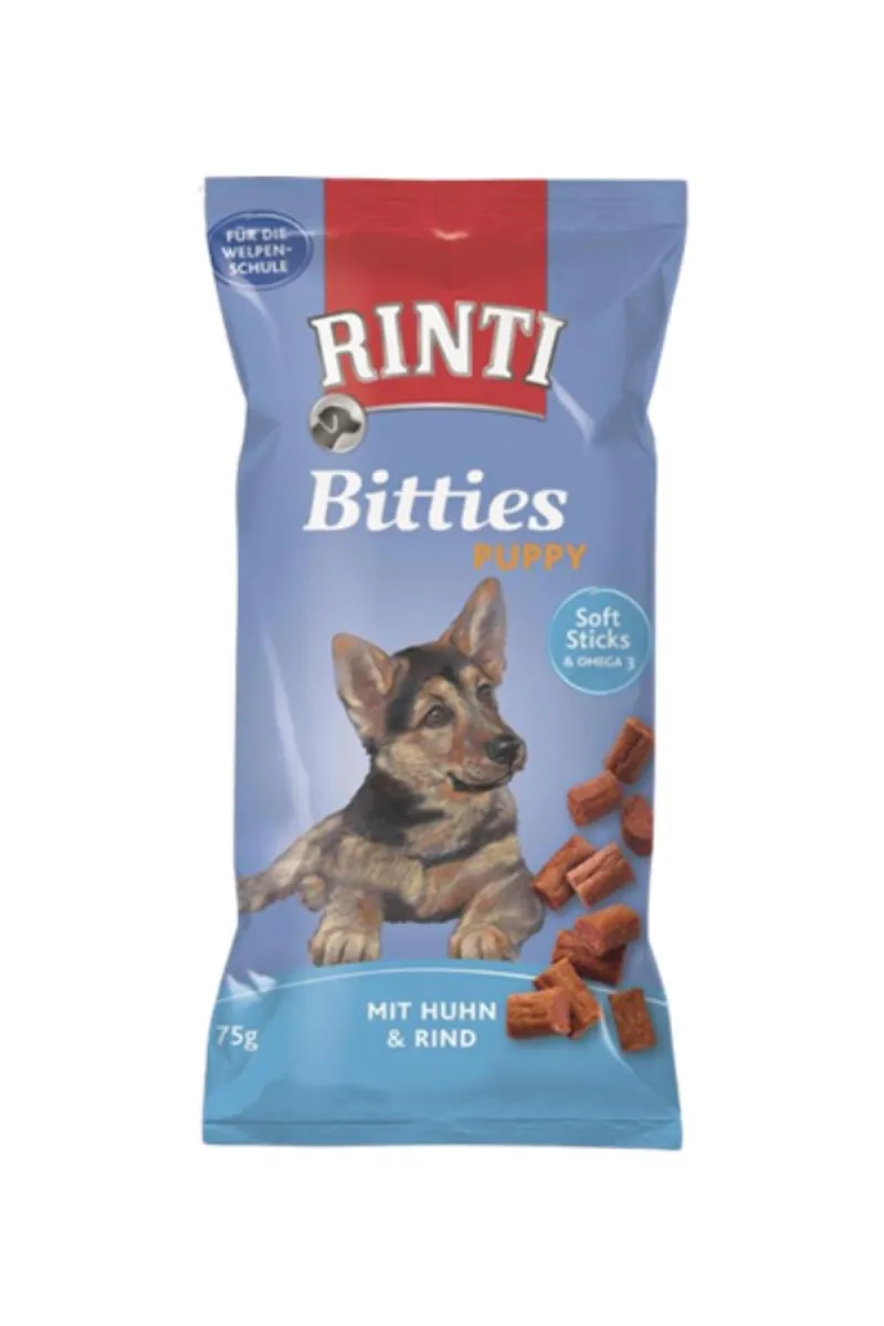 RINTI BITTES PUPPY PILETINA I GOVEDINA ZA STENCE, POSLASTICA ZA PSE 75G