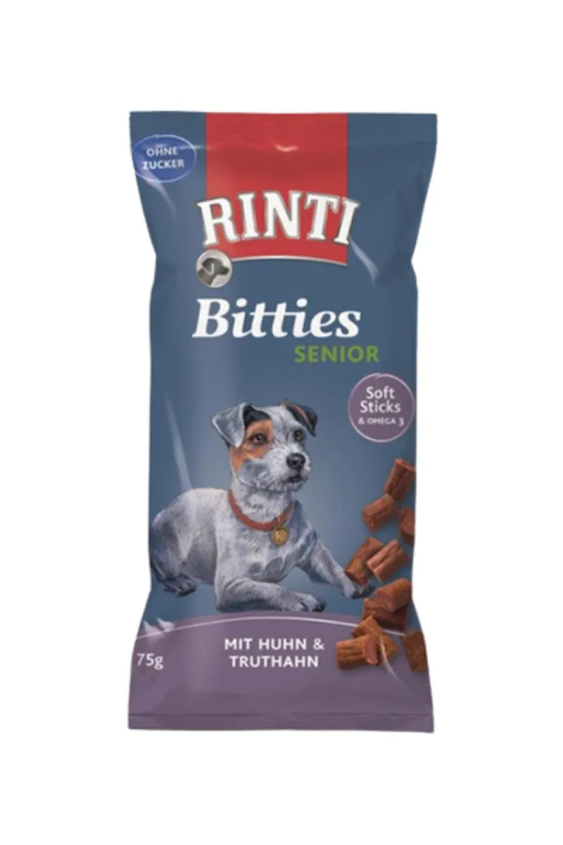 RINTI BITTES SENIOR PILETINA I CURETINA, POSLASTICA ZA PSE 75G