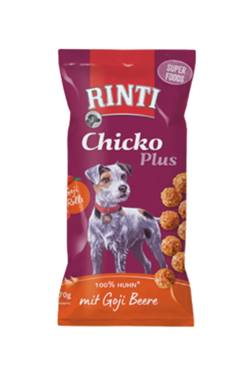 RINTI CHICKO PLUS PILETINA I GODZI BOBICE, POSLASTICA ZA PSE 70G
