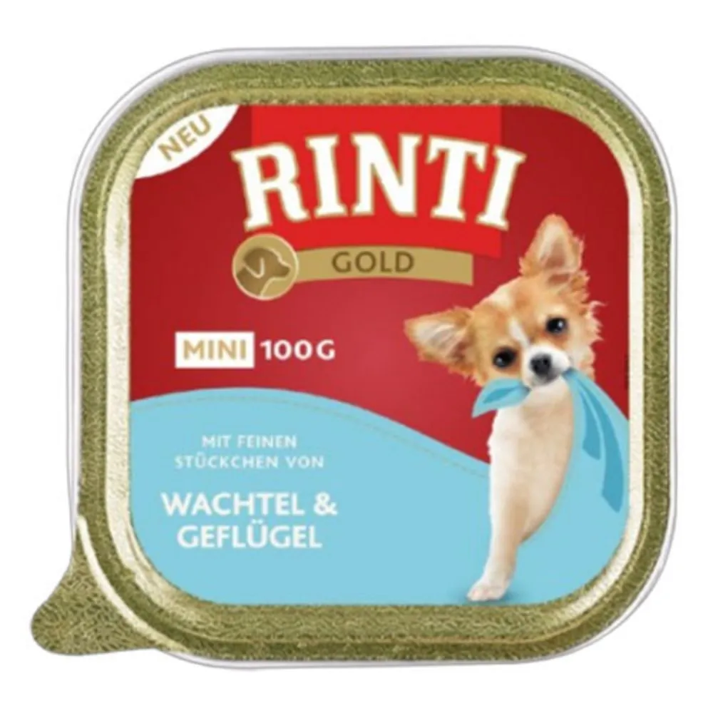 RINTI GOLD MINI PREPELICA I ZIVINA, PASTETA ZA PSE 100G