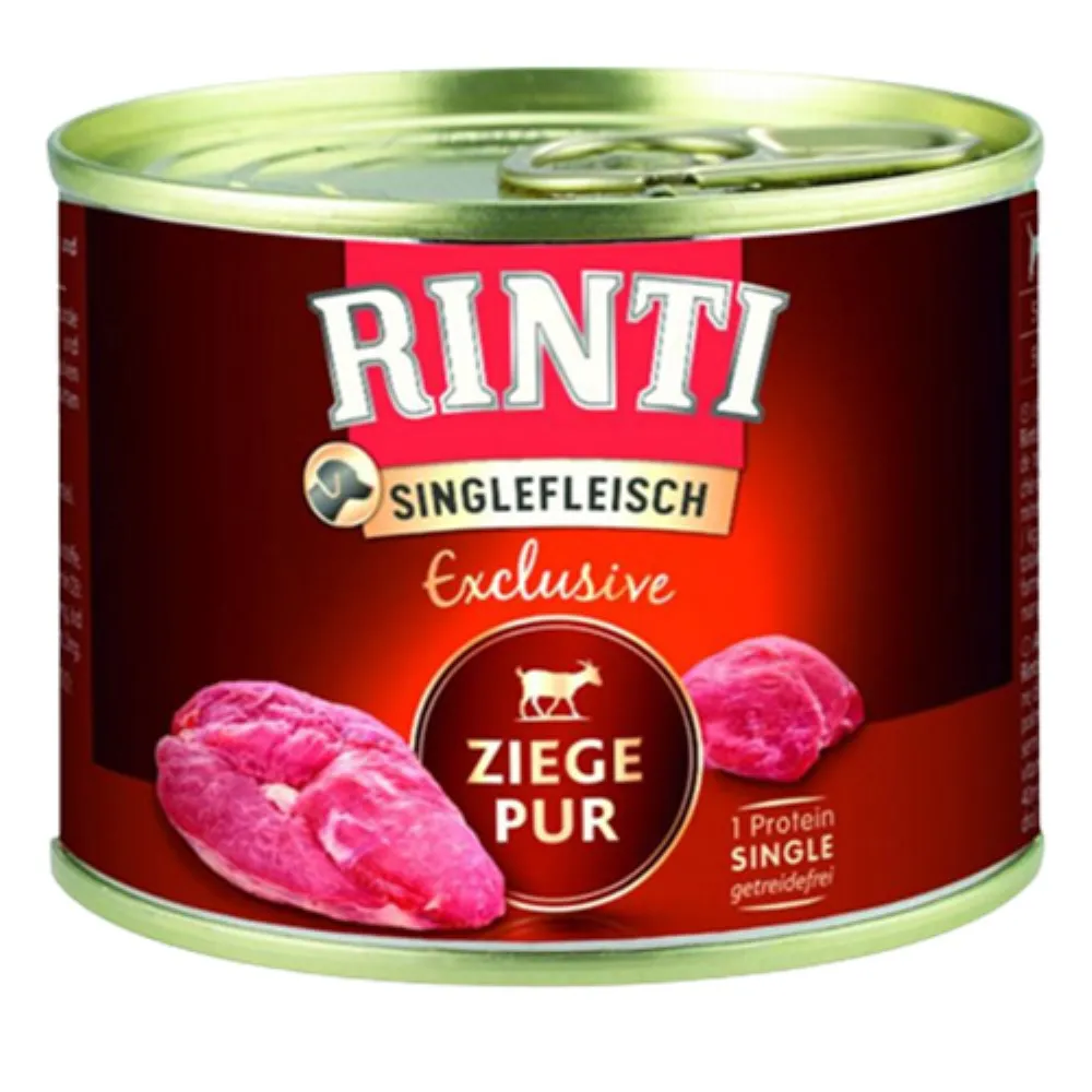 RINTI SINGLEFLEISCH EXCLUSIVE KOZIJE MESO, KONZERVA ZA PSE 185G