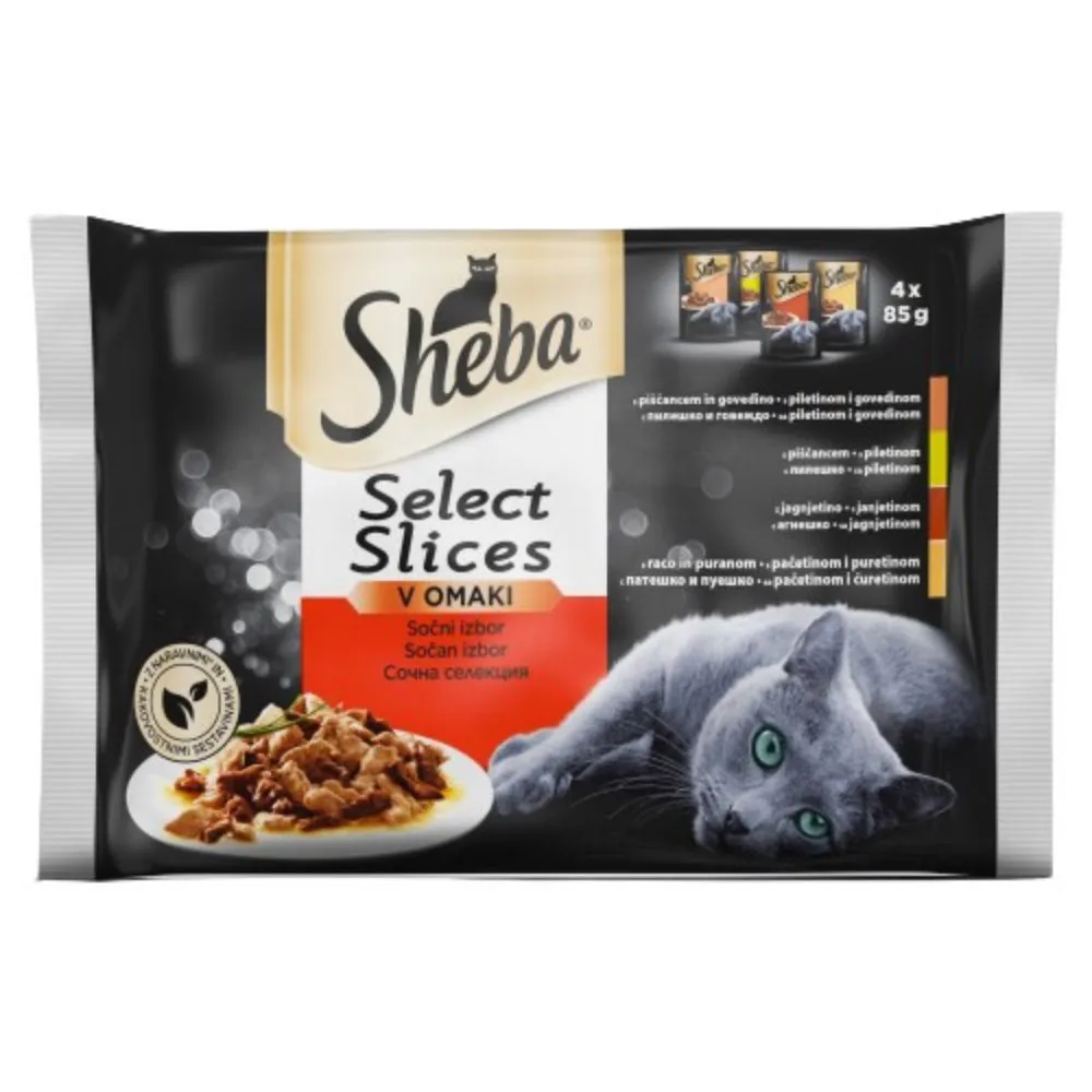Sheba kesice, mesan  izbor u sosu 4x85g