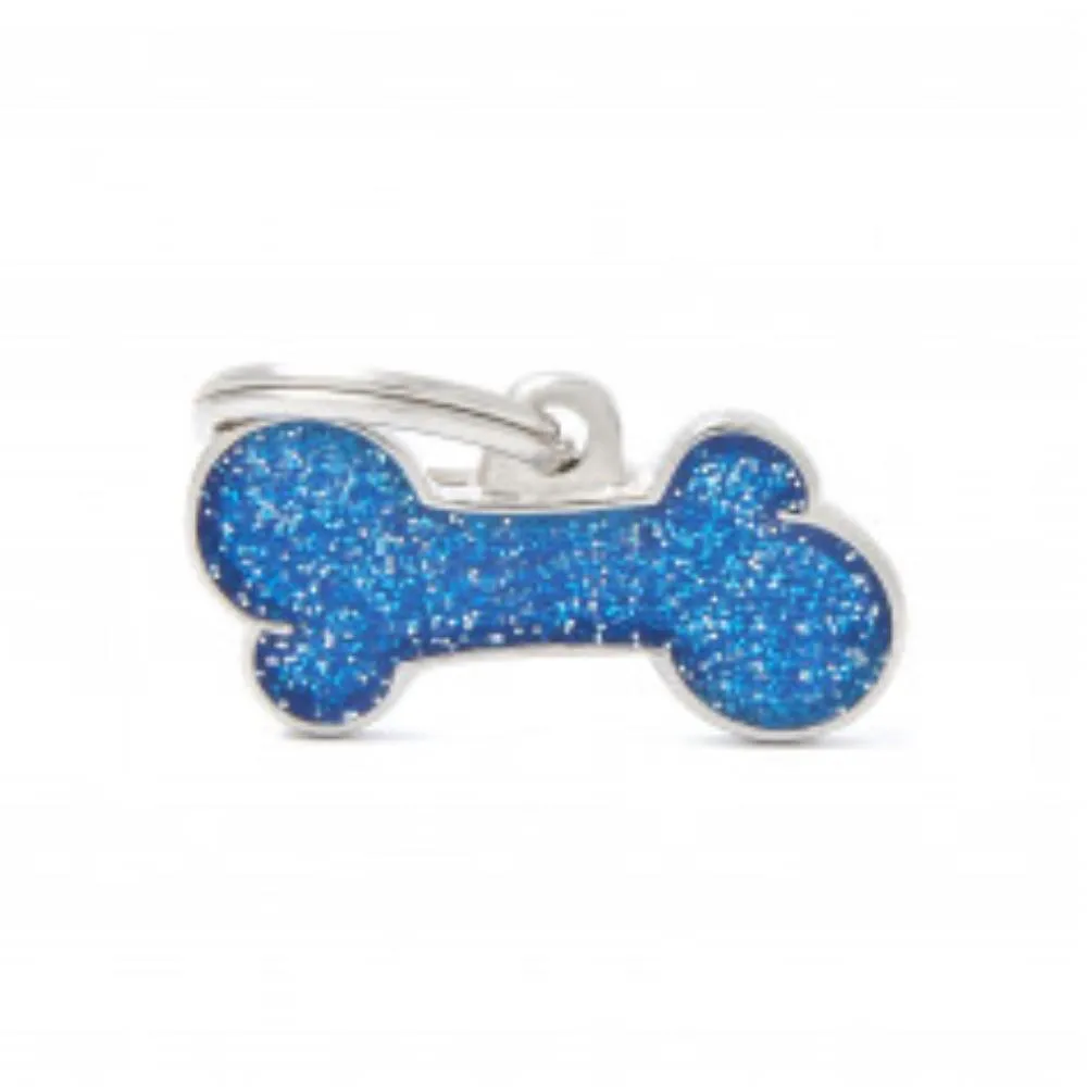SMALL BONE GLITTER BLUE
