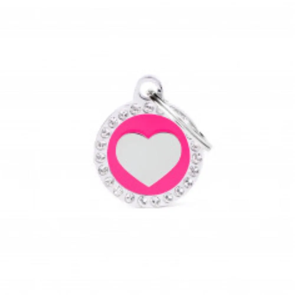 SMALL FUCHSIA CIRCLE HEART GLAM