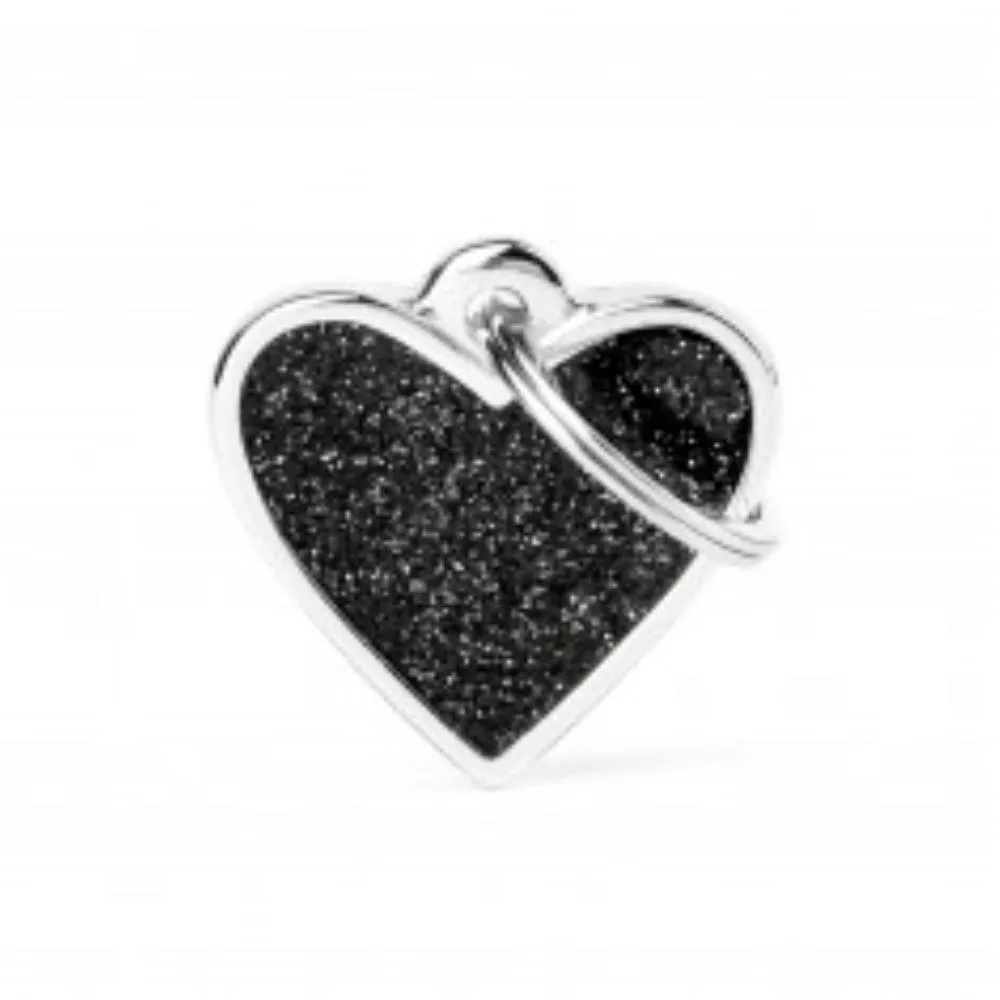 SMALL HEART GLITTER BLACK