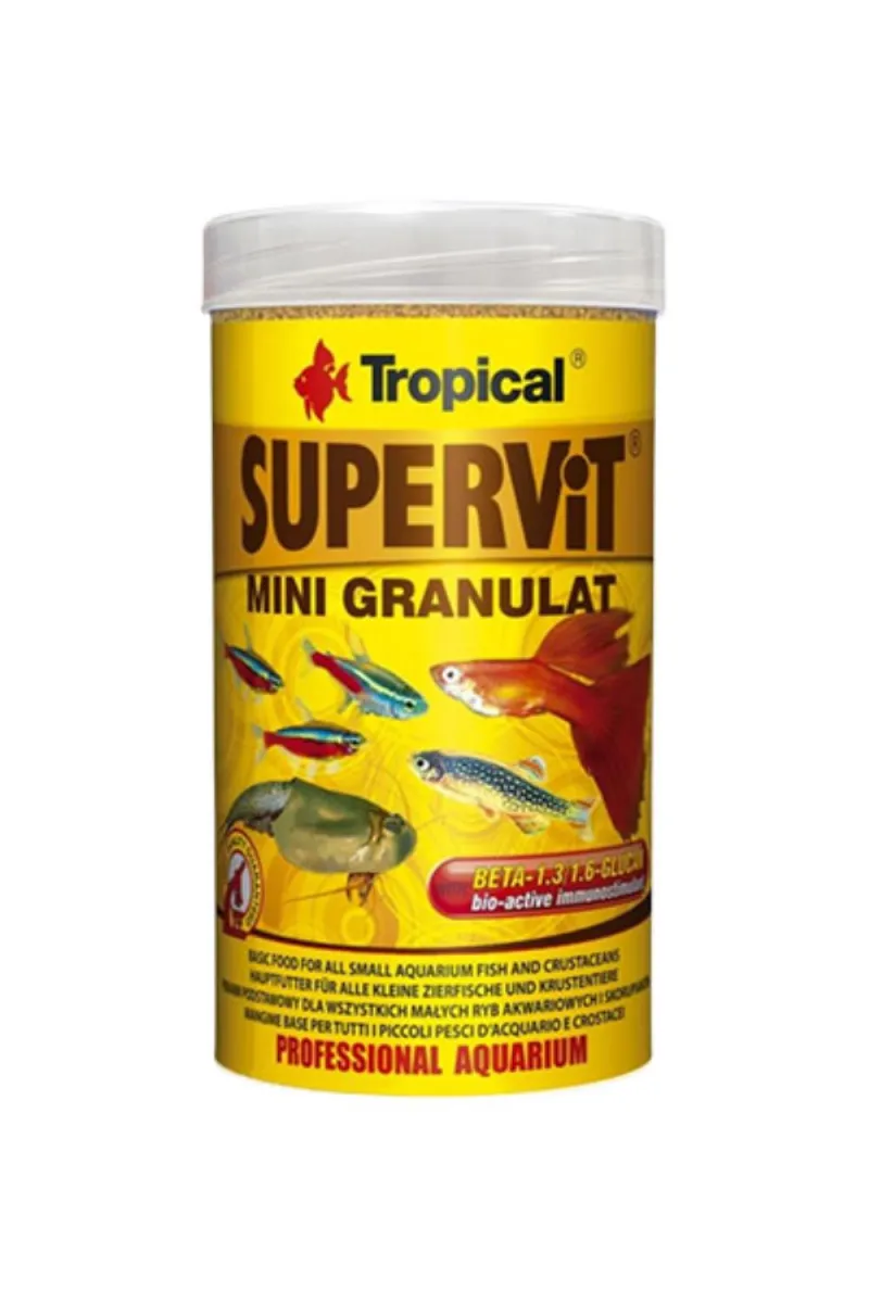 SUPERVIT MINI Hrana za sve vrste tropskih riba u obliku malih granula  250 ml - 162,5 g