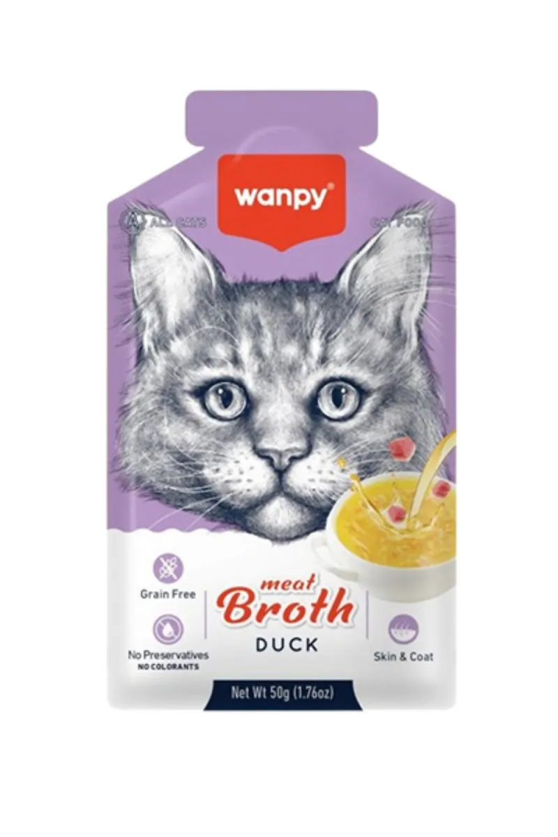 WANPY MEAT BROTHS DUCK FOR CAT 50G
