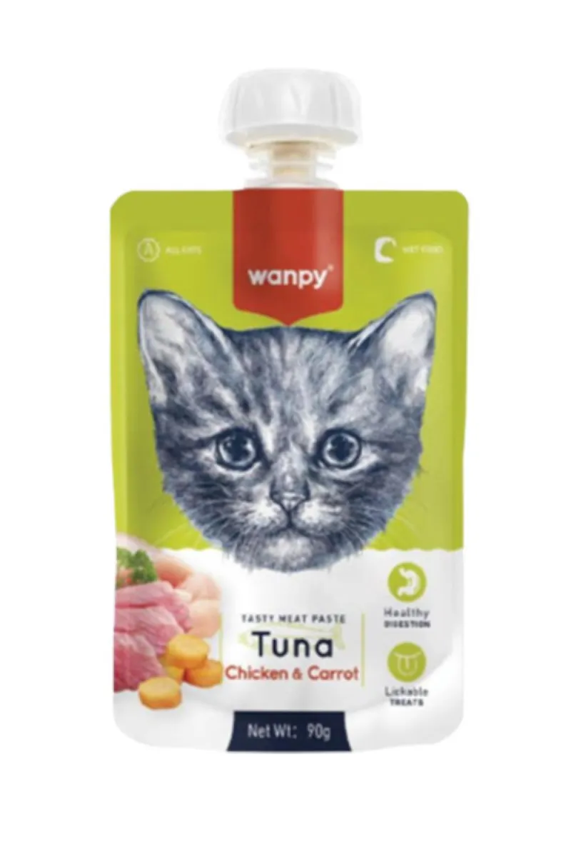 WANPY PASTA TUNA, PILETINA I SARGAREPA POSLASTICA ZA MACKE 90G