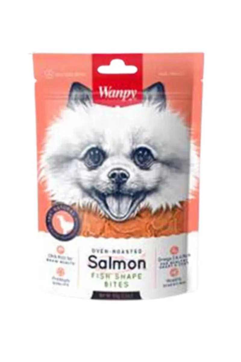 WANPY SALMON FISH SHAPE BITES 100G