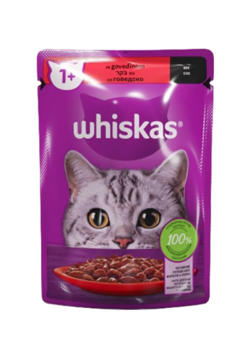 WHISKAS KESICA, GOVEDINA 85GR