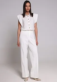 BELE PANTALONE RAVNOG KROJA