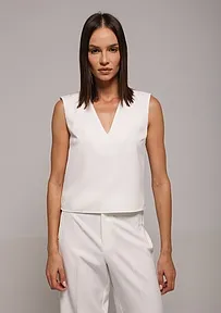 BLUZA BEZ RUKAVA SA V IZREZOM