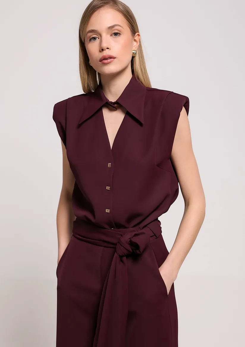 BORDO BLUZA SA NAGLAŠENOM KRAGNOM