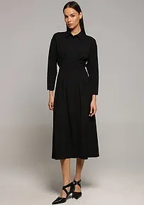 CRNA MIDI HALJINA SA KRAGNOM I NABORIMA