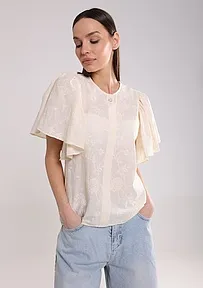 PAMUČNA BLUZA SA KARNER RUKAVIMA