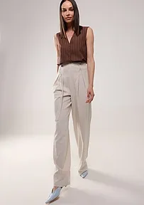 PRUGASTE PANTALONE OD VISKOZE I LANA