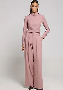 PUDER ROZE PANTALONE ŠIROKOG KROJA