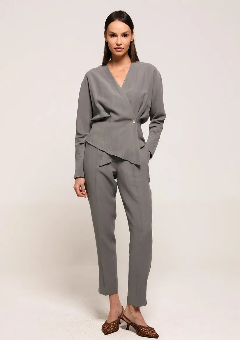 SIVE PANTALONE VISOKOG STRUKA