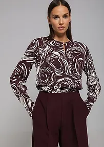 VISKOZNA BLUZA SA APSTRAKTNIM PRINTOM