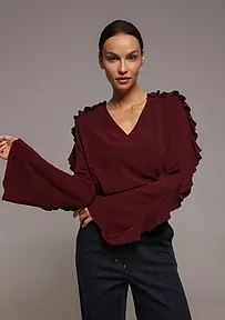 VISKOZNA BLUZA SA KARNER DETALJIMA