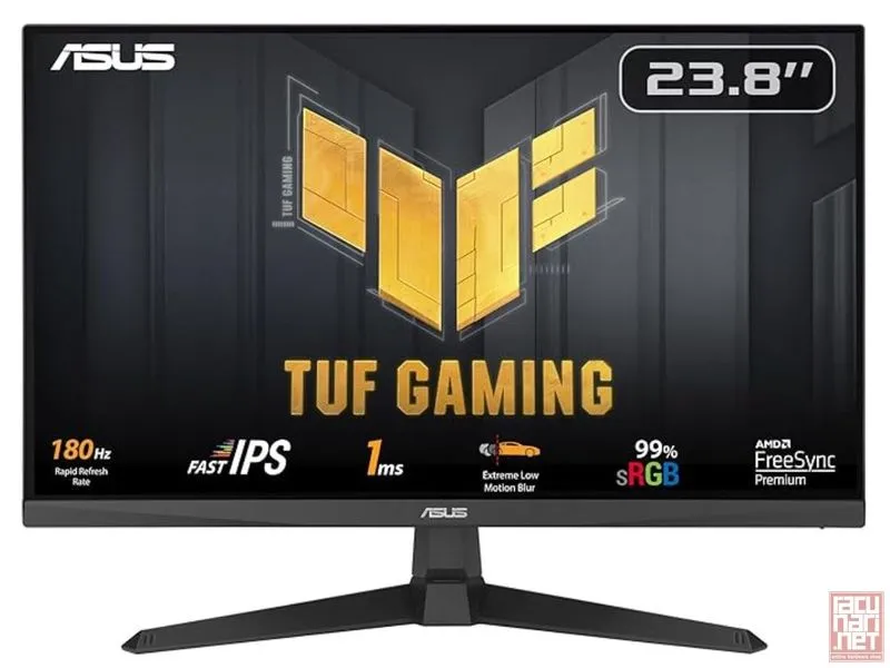 23.8" Asus TUF Gaming VG249Q3A, IPS, 180Hz, 1920x1080, 1ms, 1000:1, 250cd/m2, Speakers, HDMI/DP, AMD FreeSync Premium