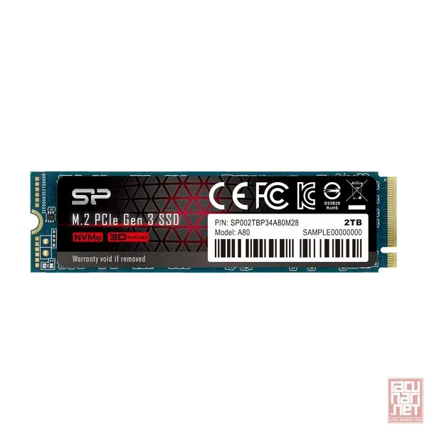 Silicon Power A80 1TB, M.2 PCIe Gen3, 3400/3000MB/s (SP001TBP34A80M28)