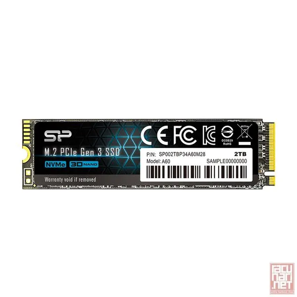 Silicon Power A60 256GB, M.2 PCIe Gen3 x4, 2200/1600MB/s (SP256GBP34A60M28)