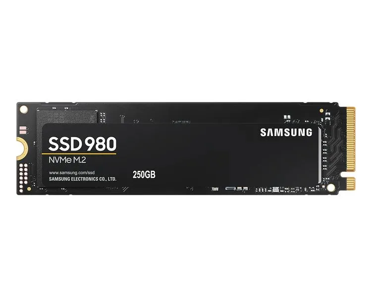 Samsung 250GB 980, PCIe Gen 3.0 x4, M.2 NVMe, 2900/1300MB/s (MZ-V8V250BW)
