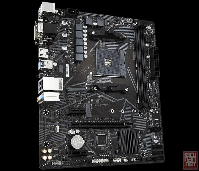 Gigabyte A520M S2H, AMD A520, PCI-Ex16, 2xDDR4, M.2, VGA/DVI/HDMI/USB3.2(Gen1), mATX (Socket AM4)