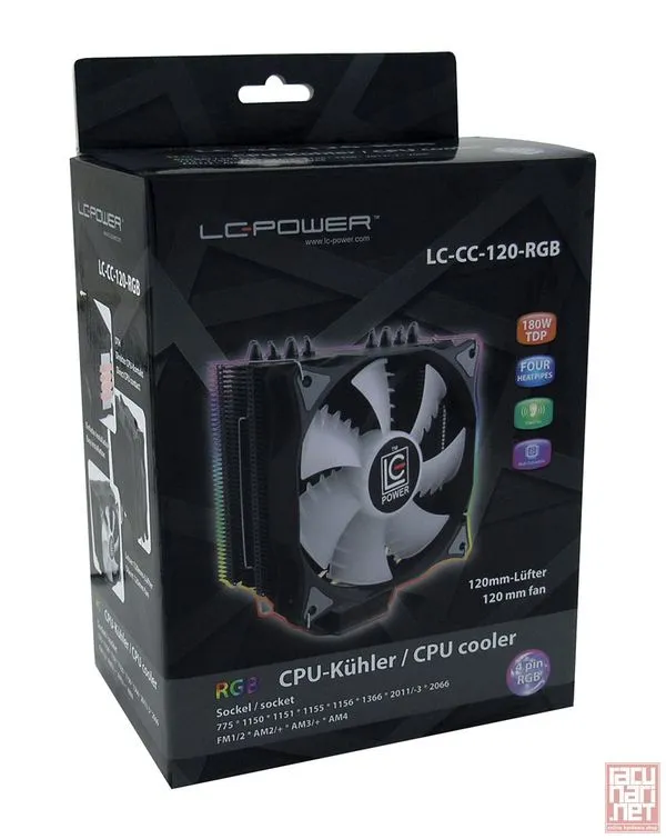 LC Power LC-CC-120-RGB, 12cm, 800-1800RPM, PWM, 180W TDP