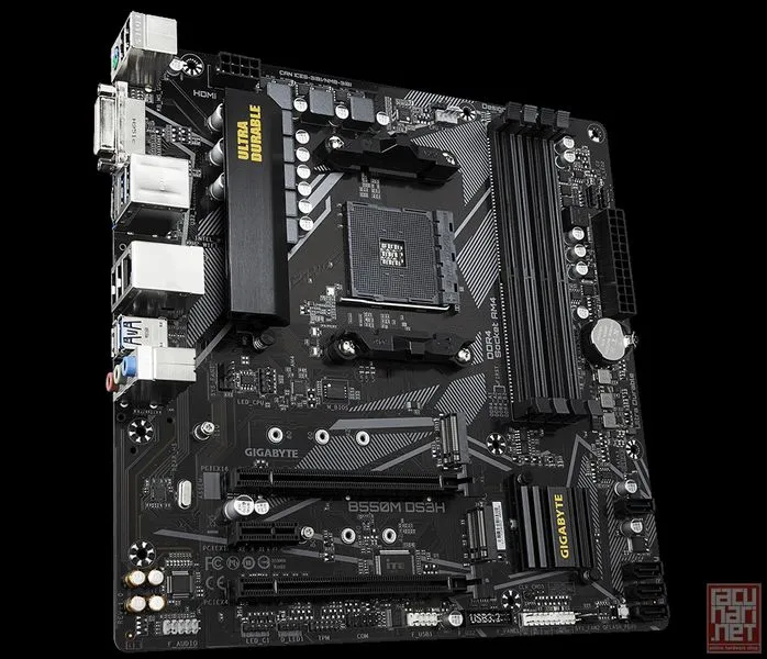 Gigabyte B550M DS3H, AMD B550, 2xPCI-Ex16, 4xDDR4, 2xM.2, DVI/HDMI/USB3.2(Gen1), mATX (Socket AM4)