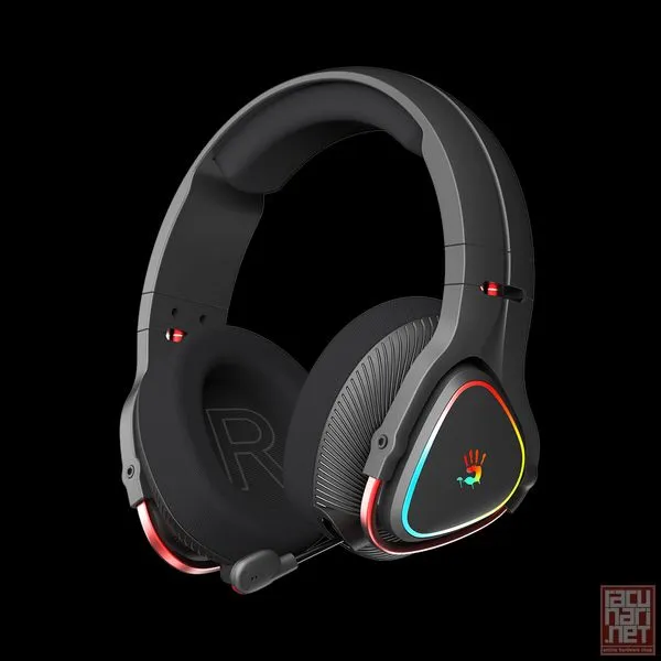 A4 Tech MR720, RGB Gaming Wireless Headset with Mic, black