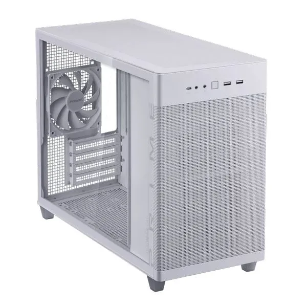 Asus AP201 Prime Tempered glass, MicroATX, noPSU, 1x2.5", 3x2.5"/3.5" Combo Bay, 1x120mm fan, USB Type-C, white