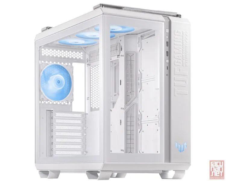 Asus TUF Gaming GT502 PLUS, ATX, no PSU, 4x 120mm ARGB fan + ARGB HUB, 4x 2.5"/3.5" Combo Bay, USB 3.2 Gen2 Type C, white