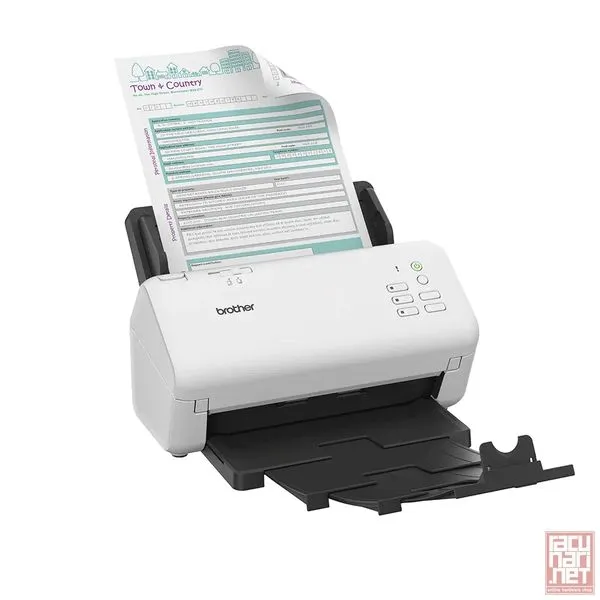 Brother ADS-4300N, scan up to 40ppm, 2-sided scan up to 80ipm, 80 sheet ADF, scan directly to USB host, 1200dpi interpolated scan resolution, 600dpi scan resolution from ADF, USB/LAN interface
