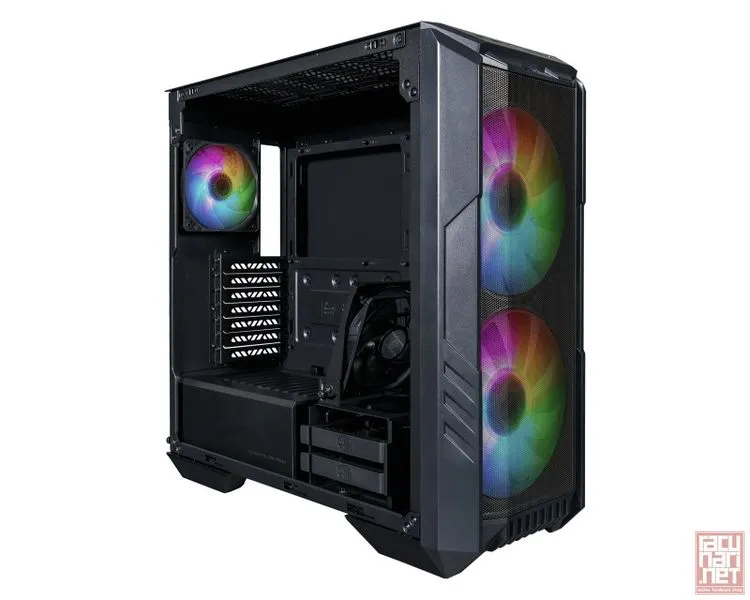 CoolerMaster HAF 500 Black, ATX, 2x3.5/2.5" combo, 2x2.5", Front 2x200mm ARGB fans, Rear 1x120mm ARGB fan, 1x120mm fan on top of hdd cage, Tempered Glass side panel (H500-KGNN-S00)