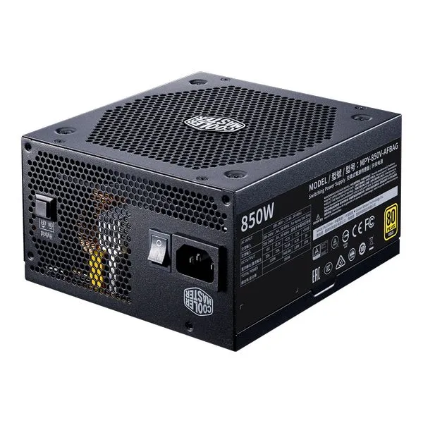 CoolerMaster V850 Gold V2, 850W, Full modular, 135mm fan, Active PFC, 80 Plus Gold (MPY-850V-AFBAG-EU)