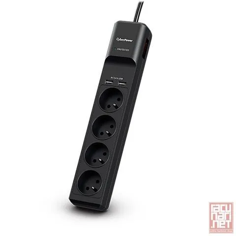 CyberPower P0420SUD0, prenaponska zastita sa cetiri suko uticnica, 2x USB Charging Ports, 1.8m kabl