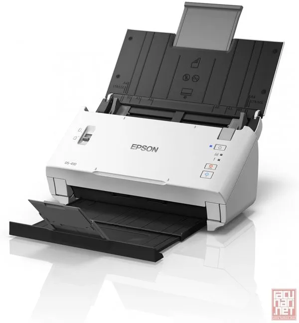 EPSON Workforce DS-410, A4, Sheet-fed, one-pass duplex color scanner, 600dpi, 26ppm, ADF/Duplex, USB