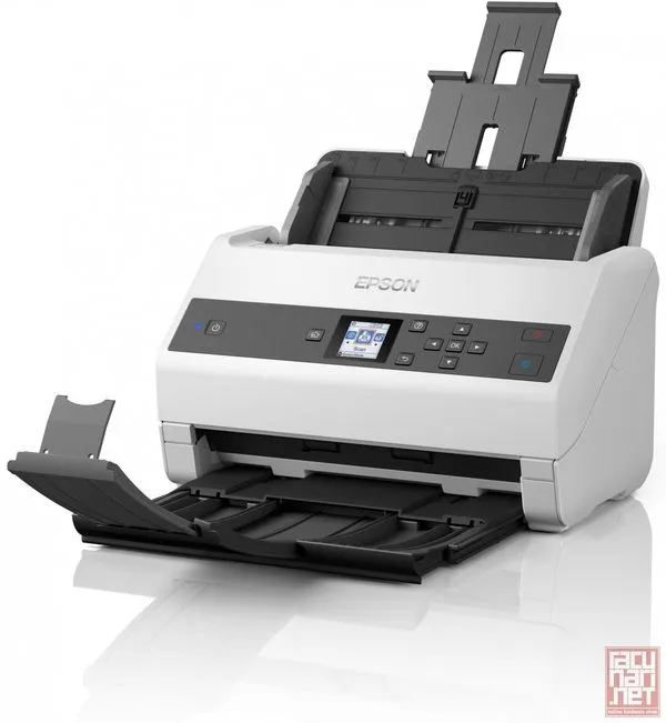 EPSON WorkForce DS-870, A4, Sheet-fed, one-pass duplex color scanner, 600dpi, 65ppm, 30bit, duplex/ADF, 3.7cm LCD, USB