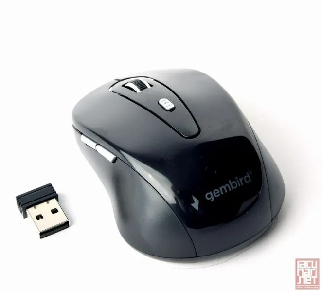 Gembird MUSW-6B-01, Wireless optical mouse, 800-1600dpi, USB Nano-receiver, black