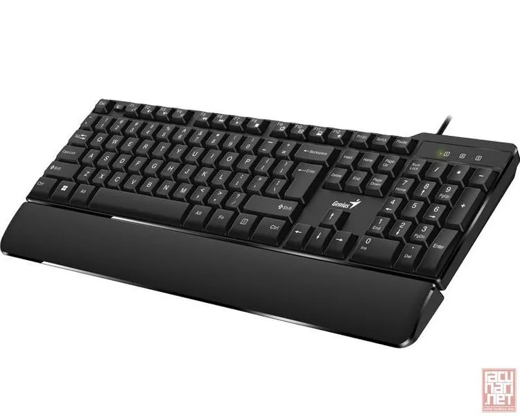 Genius KB-100XP, office keyboard with palm rest, USB, US layout, black