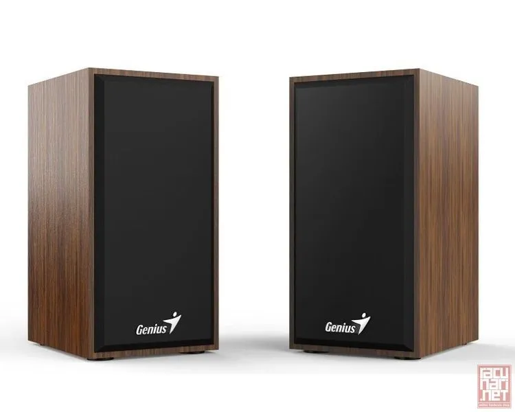 Genius SP-HF180, speaker system 2.0, 6W RMS, USB, 3.5mm, wood, brown