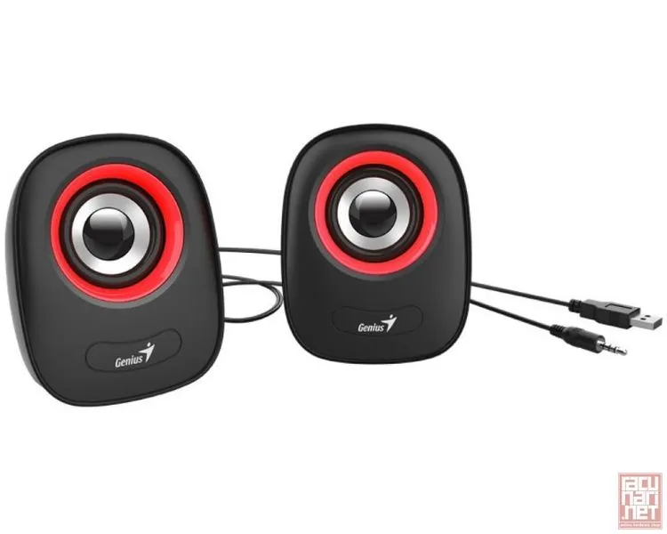 Genius SP-Q160, 2.0 speaker system, 2x3W RMS, USB, black-red